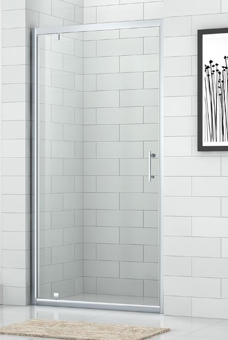 dušas durvis OBDO1, 900 mm, h=1850, briliants/caurspīdīgs stikls